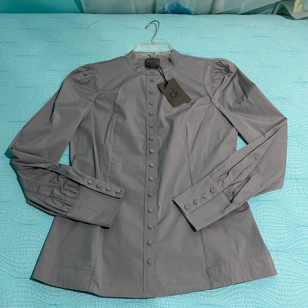 Ck Calvin Klein grey button down shirt